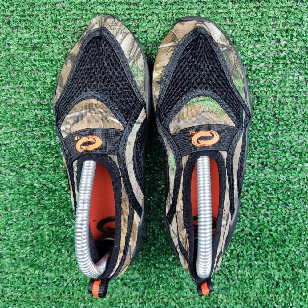 Realtree Water Shoes Kids Size 12 Camo Black Orange Mesh Slip On Aqua Socks